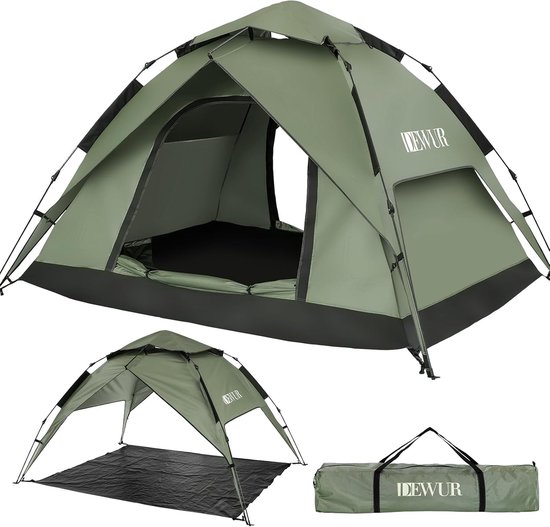 Ruime Waterdichte Pop-up Tent voor 2-4 Personen - Ideaal voor Camping, Strand en Festivals van Merkloos