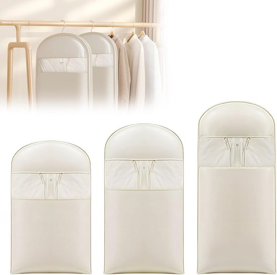 Ruimtebesparende hangende kledingtas met zelfcompressierits - Organiseer je kleding efficiënt van Merkloos