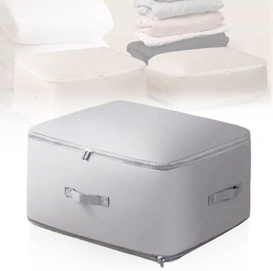 Ruimtebesparende Organizer - Compressie Opbergtas - Dekbedden Kleding Opslag - Zelfcompressie Zonder Vacuüm - Maat M - Grijs
