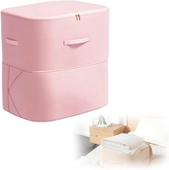 Ruimtebesparende Organizer - Opbergtas Compressiezak - Beddengoed Opbergen - Zelfcompressie Geen Stofzuiger - XXL Large - Roze