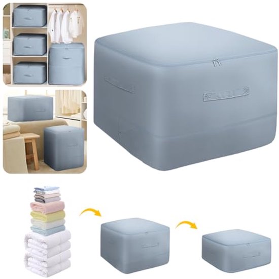 Ruimtebesparende zelfcomprimerende organizerzak voor dekbedden en kleding - 52 x 42 x 30 cm van Merkloos