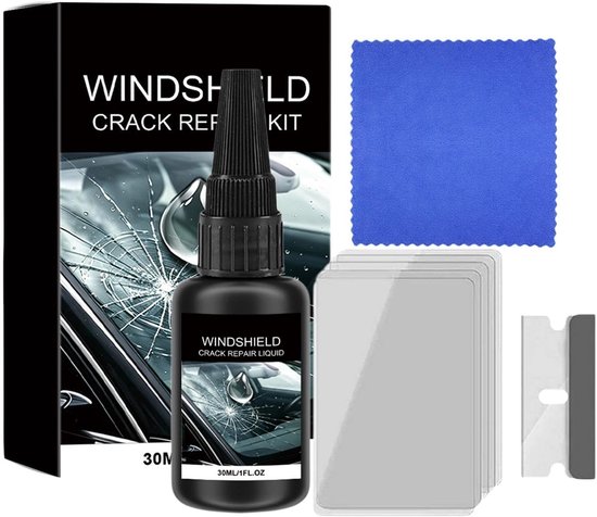 Ruit reparatieset - Glas reparatie - Voorruit herstellen - Sterke hechting hars - 30 ml - Transparant