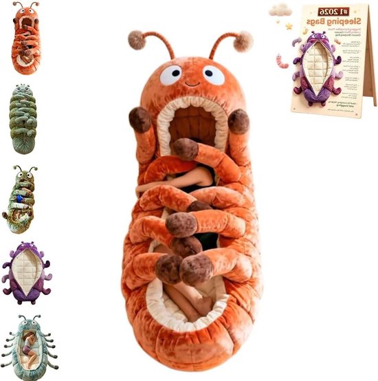 Rups Slaapzak - Knuffel Cocon - Gezellig Loungen - Volledig Lichaam - One Size - Oranje