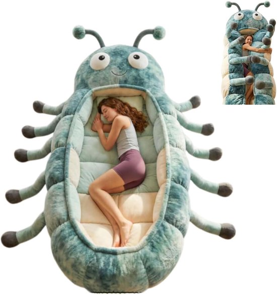 Rups Slaapzak - Knuffel Cocon - Gezellig Ontspannen - Pluche Lichaamsvorm - 230x80 cm - Kleur A