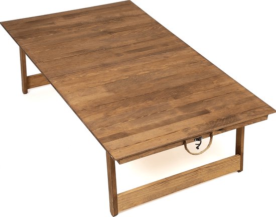 Rustiq 70x120x35cm inklapbare picknick tafel – Vouwbare campingtafel – Handgemaakte houten tafel – Kampeertafel – Terrastafel – Buiten eten en zitten – Wood - Walnoot van Merkloos