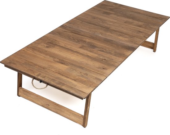 Rustiq 70x150x35cm inklapbare picknick tafel –- Vouwbare campingtafel – Handgemaakte houten tafel – Kampeertafel – Terrastafel – Buiten eten en zitten – Wood - Walnut van Merkloos