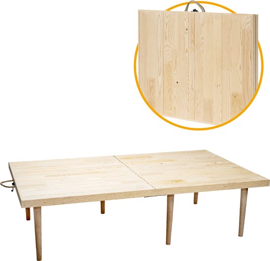 Rustiq inklapbare campingtafel - Klaptafel - Bohemian Picknicktafel - Vouwtafel – 70X120X35CM – 4 personen – Dennenhout