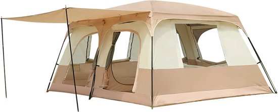 Rustive Kampeertent - 2 Kamers - voor 8 Personen - Familietent - Ademend en Regendicht - Outdoor van Rustive