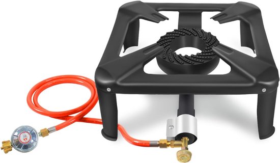 RUX® Wokbrander - Kookbrander - Wok Brander – Camping Kooktoestel – Zwart - 40cm x 40cm x 17cm