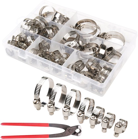 RVS Klemband met Rubberen Demper - R-Type Beugelklem - Voor Buis- & Draadbevestiging - Schokabsorberend - Huishouden & Werkplaats - Zilver/Zwart - 25mm - 6 Stuks van Merkloos