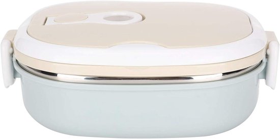 Rvs Lunchbox - Thermos Lunchtrommel - Lunch Meenemen - Dubbele Laag - 900ml - Blauw