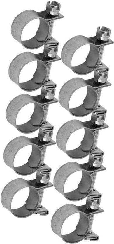 Rvs Mini Brandstofleiding Pijp Slang Klem Clip - 10 stuks, Optionele Grootte 6mm-20mm (13-15mm) van Merkloos
