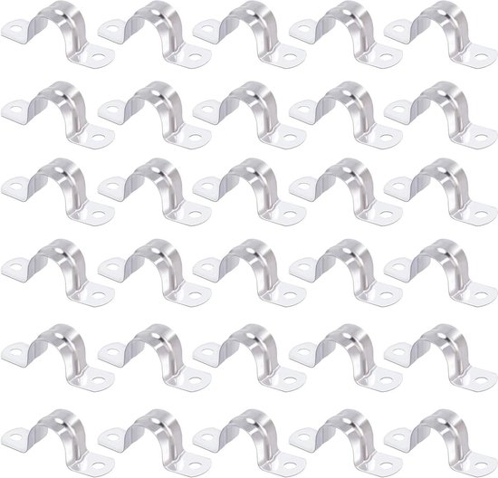 RVS Pijpklemmen U-Type - 20mm - 30 Stuks - Buis Klemmen - Riem Spanning Clips