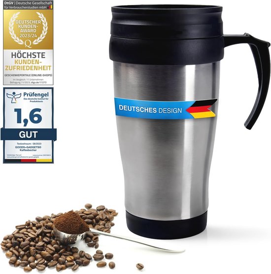 RVS Thermomok 400ml - Isolerende Koffiemok - Lekvrije Drinkbeker voor Onderweg