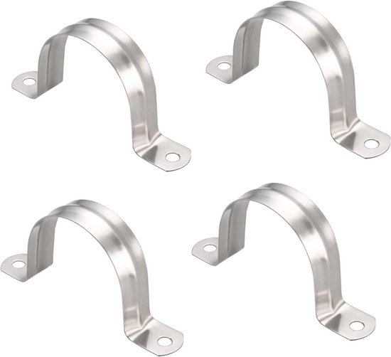 RVS U Beugel Spanning Buis Clip Klem 50mm - Set van 4 - Pijp Bevestiging Hulpmiddel van Merkloos