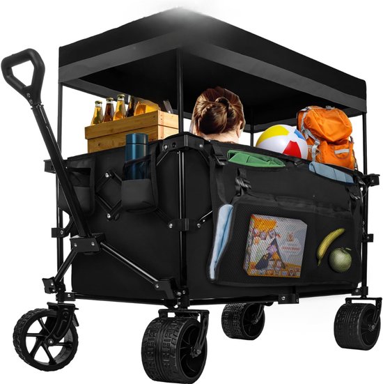 RWB® Bolderkap Opvouwbaar Luchtbanden - Bolderkar - Bolderkar Opvouwbaar - 150 kg - met Dak van RWB®