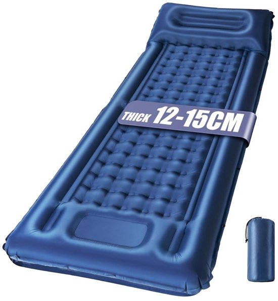 RWB® Luchtbed met Ingebouwde Pomp - Luchtbed met Pomp - Luchtbed - 12cm Dik - Blauw van RWB®