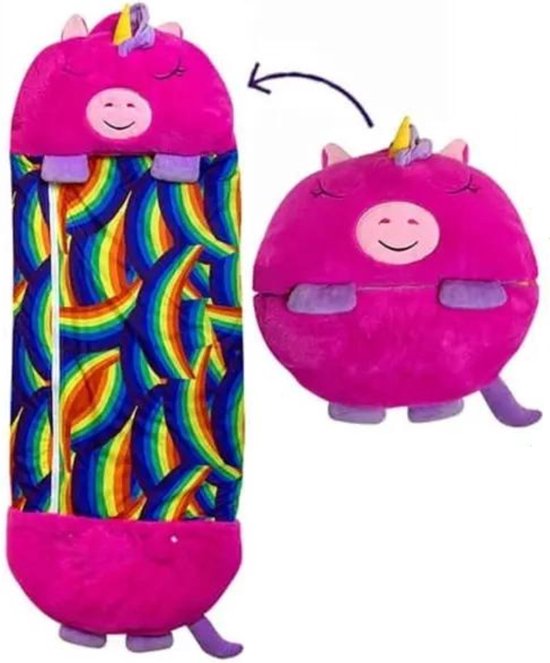 RyC Toys Roze Unicorn slaapzak -150 cms | kinderslaapzak | slaapzak junior | Children Sleeping Bag | Super Soft 2 in 1 Fun Pillow &Sleepy for Boys | unicorn slaapzak | zachte slaapzak | knuffel slaapzak | 2 in 1 slaapzak | kinderen van Merkloos