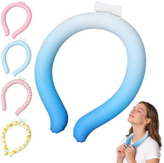 Ryoudavell - Koelring voor de Nek - Draagbare Airco voor Snelle Afkoeling - Herbruikbare Nekkoeler PCM - Verfrissende Nekband tegen Hitte - Zomer Musthave Koelproducten voor Outdoor Reizen - Tegen Opvliegers - IJskraag - Gradiënt Blauw