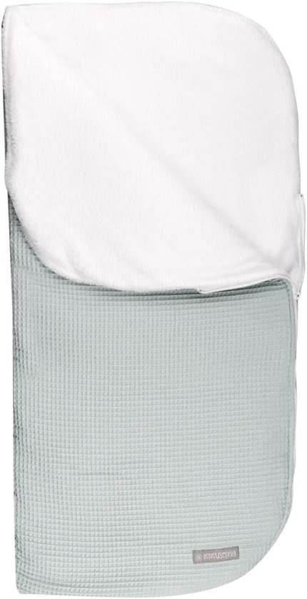 Sacomanta babyvoetenzak voor babyzitje of kinderbed, met ritssluiting (93 x 45 cm, open voetenzak, 93 x 93 cm), kan worden omgezet in een warme deken, van zachte coralina-stof en wattering (wafelmunt)