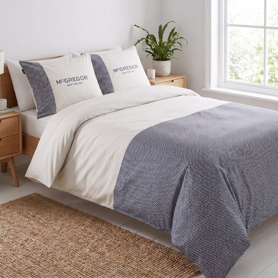 Saphira EXCLUSIVE Dekbedovertrek – Beige en Antraciet Blokpatroon – 200x200/220 cm – Tweepersoons – Inclusief 2 Kussensloop 60x70 cm – Premium Katoen