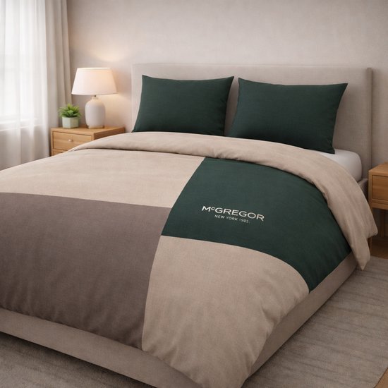 Saphira EXCLUSIVE Dekbedovertrek - Blokpatroon - 140x200/220 cm - Eenpersoons - Inclusief 1 Kussensloop 60x70 cm - Premium Katoen