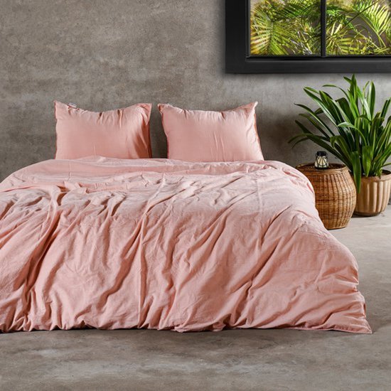 Saphira HERITAGE Stonewashed Dekbedovertrek – Roze – 100% Katoen – 200x200/220 cm – Tweepersoons – Inclusief 2 Kussenslopen 60x70 cm – Luxe Afwerking van Merkloos