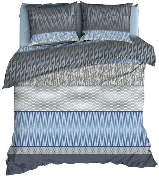 Satin d'Or Maddox Dekbedovertrek - Extra breed - 260x200/220 cm - Blauw