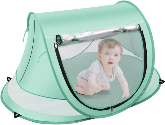 Schaduwtent Kinderen - Kindertent UV-bestendig - Bescherming tegen zon - Verbeterd ventilatiesysteem - 110x70x50cm - Blauw