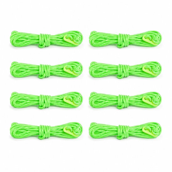 Scheerlijn 8 x 3M - Glow in the dark - voor Kamperen - Groen - tot 8 uur licht