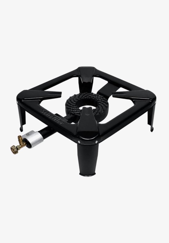 SCHEFFLER Wokbrander - Kookbrander - Wok Brander – 30x30cm - Propaan/Gas - Voor Buiten – 4 Potige Gaskoker - Camping Kooktoestel – Zwart