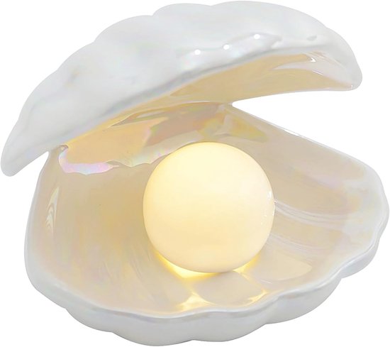 Schelp Parel Nachtlampje Keramische Schelp Lamp, Schelp Parel Licht Schelp Decoraties Nachtlampje Schelp Parel Lamp Nachtlampje Voor Slaapkamer, Woon