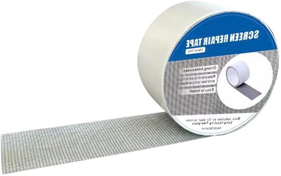 Scherm Reparatie Tape - Glasvezel Patch - Gaten Dichten - Waterdicht Materiaal - 100 cm Lengte - Grijs