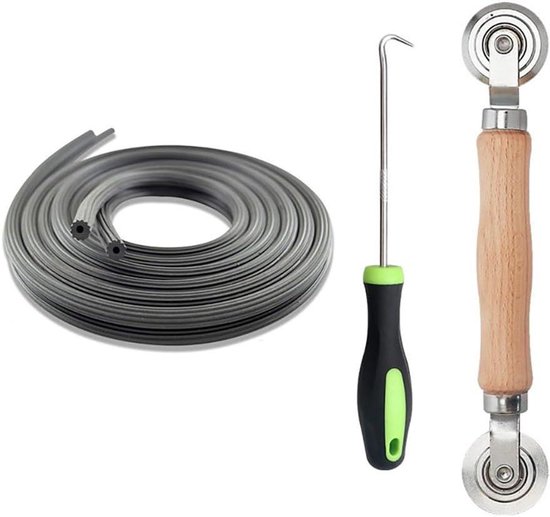 Schermreparatieset - Hordeur gereedschap - Schermen vervangen - Tweekoppige roller - 32 voet spline - Gemengd van Merkloos