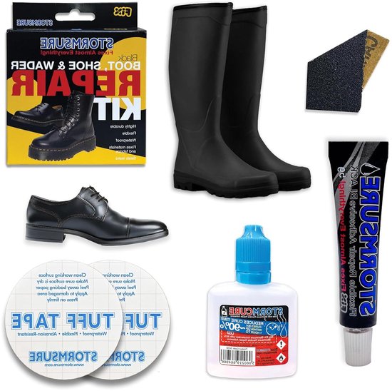 Schoen Reparatie Kit - Laarzen Herstel - Schoenen Verduurzamen - Snelle Flexibele Reparaties - 30ml Accelerator - Zwart van Merkloos