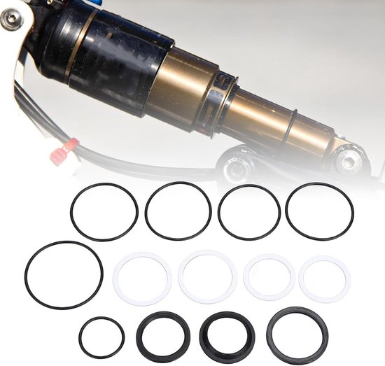Schokdemper Onderhoudsset - Vering Service Kit - Fiets Onderhoud - Premium Rubber Materiaal - 13 stuks - Zwart van Merkloos