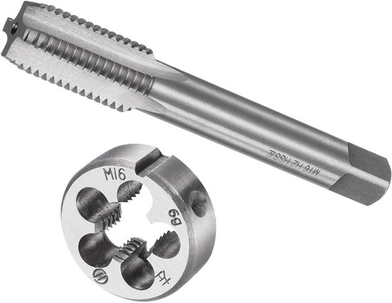 Schroefdraad en snijijzer schroefdraad M16 x 2 schroefdraad links hand metrisch sneldraaistaal machineschroef en rond matrijskit - (voor het repareren van schroefdraad) 1 set