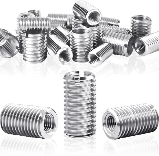 Schroefdraadinzet M10 naar M6 x 20 mm, 24 Stuks Roestvrij Stalen Schroefdraadhuls, Adapter voor Schroefverbindingen, Reduceermof, Reparatie en Montage