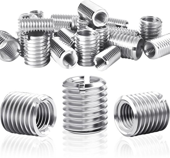 schroefdraadinzetstuk M10 tot M6 x 12 mm, 24 stuks adapters m10 naar m6, roestvrijstalen huls, reparatie