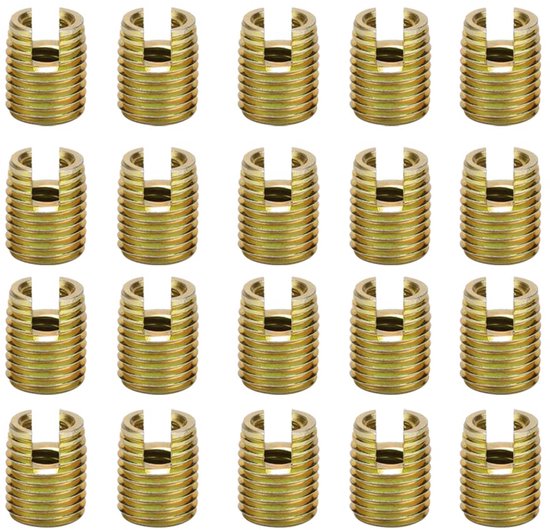 Schroefdraadinzetstukken, Akozon 20 stuks 302 koolstofstaal zelftappende schroefdraad insert schroef reparatieset (intern M4 x 0,7 extern M6,5 x 0,75: 8 mm)