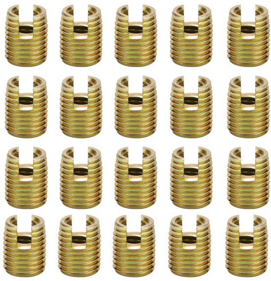Schroefdraadinzetstukken, Akozon 20 stuks 302 Koolstofstaal Zelftappende schroefdraad Inzet Schroef Reparatieset (intern M12* 1,75 Extern M16*1,5: 22mm)