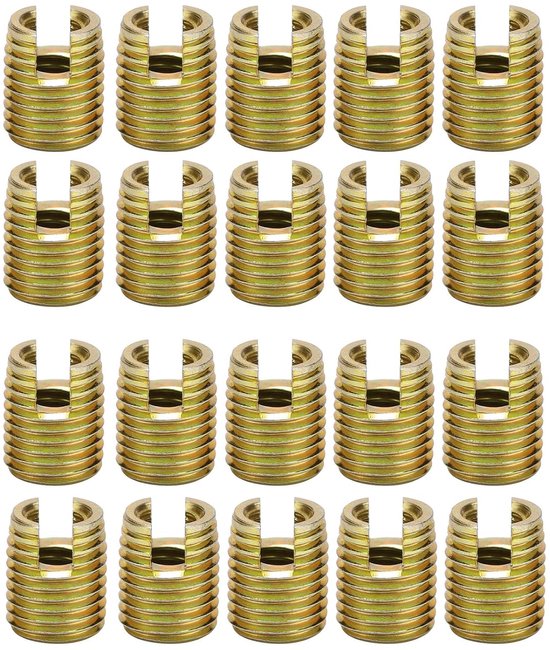 Schroefdraadinzetstukken, Akozon 20 stuks 302 Koolstofstaal Zelftappende schroefdraad Inzet Schroef Reparatieset (interne M5* 0,8 Extern M8 * 1,0: 10 mm)