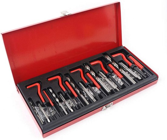 Schroefdraadreparatieset, 131 stuks schroefdraad, reparatieset, reparatieset, coil reparatiekit M5 - M12