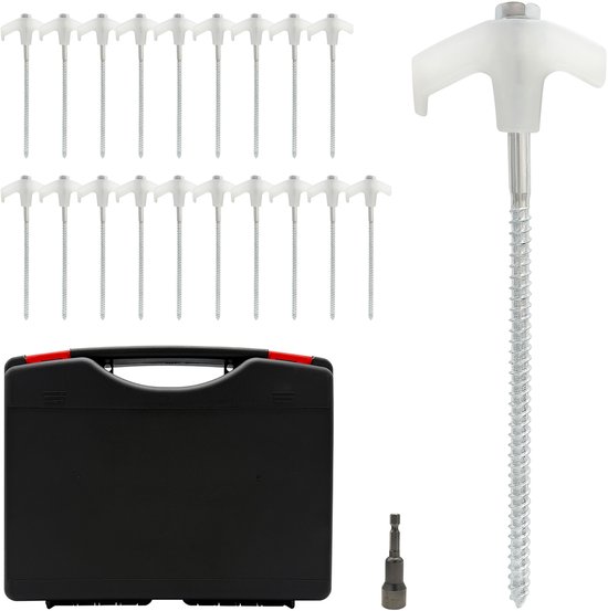 Schroefharingen - 20 stuks - 20 cm - zilver-oranje - lichtgevend van Merkloos