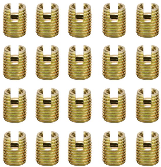 Schroefinzetstukken, Akozon 20 stuks 302 Koolstofstaal Zelftappende schroefdraad Inzet Schroef Reparatieset (interne M2* 0,4 Extern M4,5 * 0,5: 6 mm)