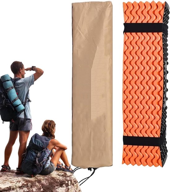 Schuim Slaapmat - Kampeer mat - Buiten slapen - Verbeterde warmte - 188x55 cm - Oranje