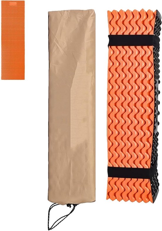 Schuimmatras - Campingmat - Outdoor slapen - Dubbelzijdig isolerend - 188 x 55 cm - Oranje