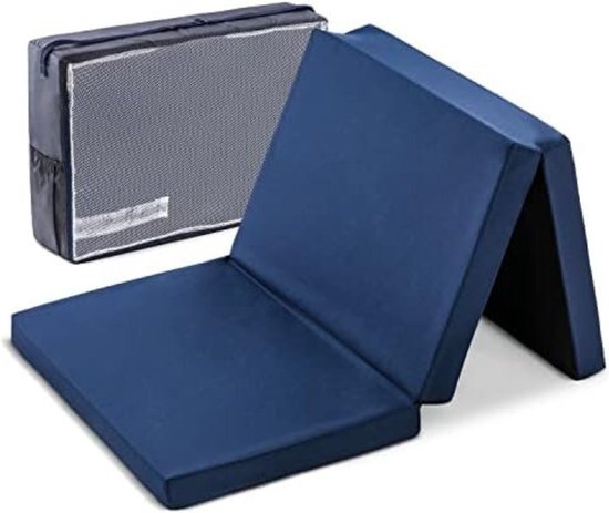 Schuimmatras - Campingmatras - 60 x 120 cm, 6 cm dik - Blauw van Abbey Camp