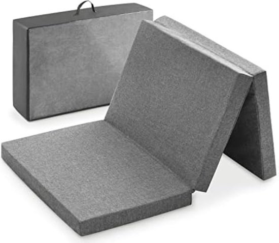 Schuimmatras - Campingmatras - 60 x 120 cm / Hoogte 6 cm - Gemêleerd Grijs van Zoë & Noa