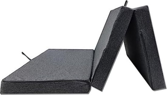 Schuimmatras - Campingmatras met deksel 120 x 200 x 10 cm - Grafietgrijs van Decoways